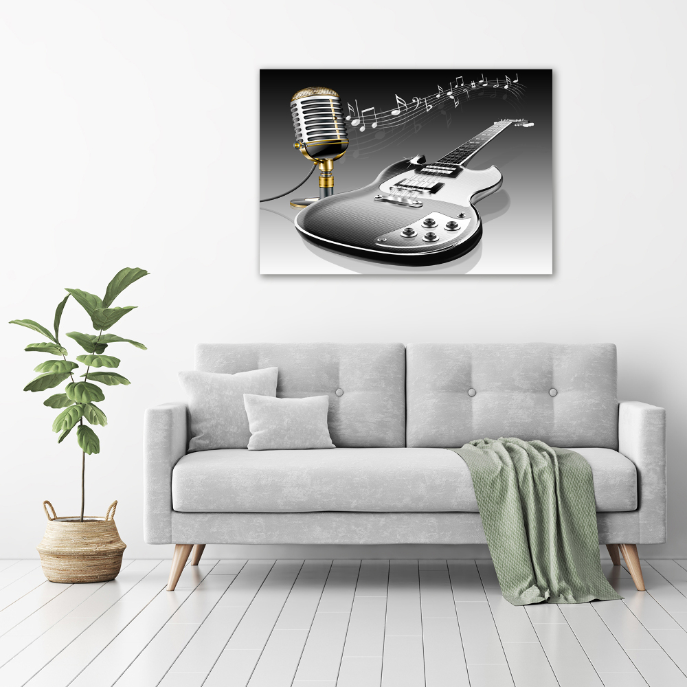 Print on acrylic Guitar and microphone