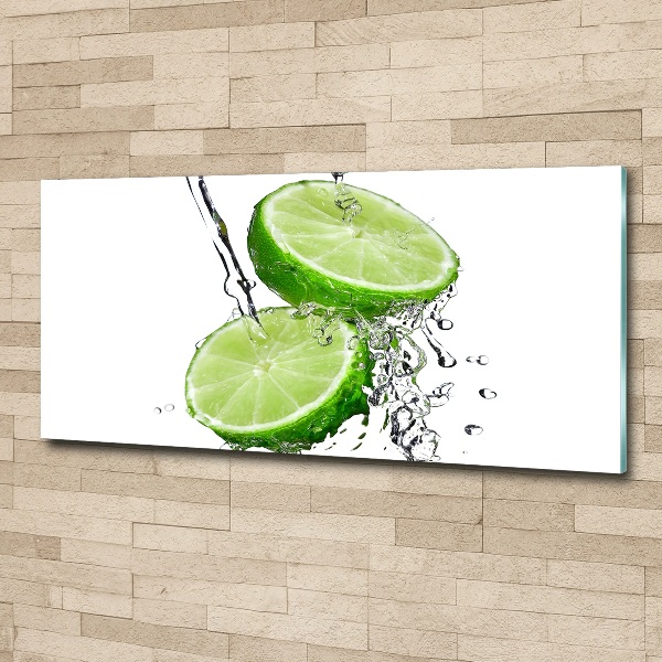 Glass acrylic wall art Lime and water