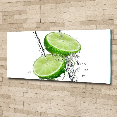 Glass acrylic wall art Lime and water