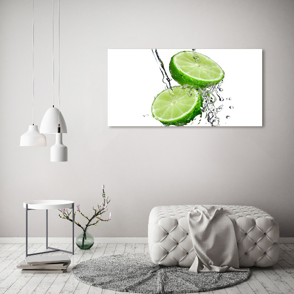 Glass acrylic wall art Lime and water