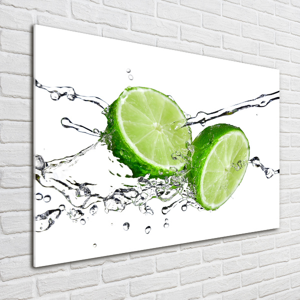 Glass acrylic wall art Lime and water