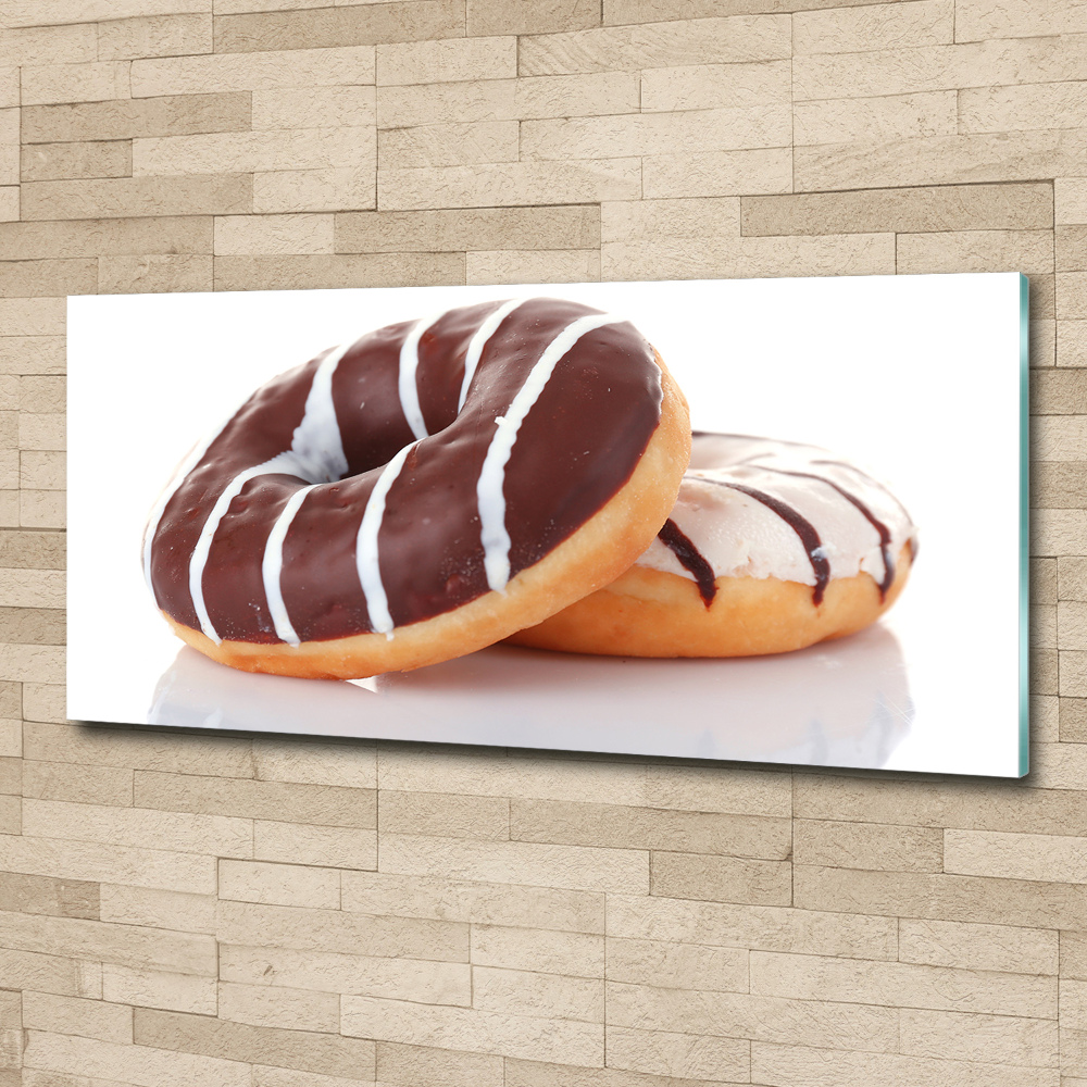 Glass acrylic wall art Donats with chocolate