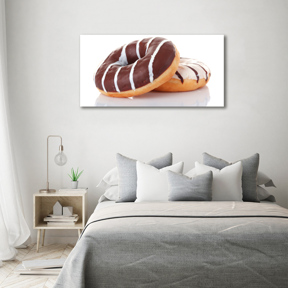 Glass acrylic wall art Donats with chocolate