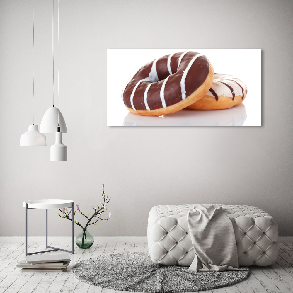 Glass acrylic wall art Donats with chocolate