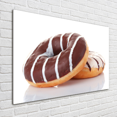 Glass acrylic wall art Donats with chocolate