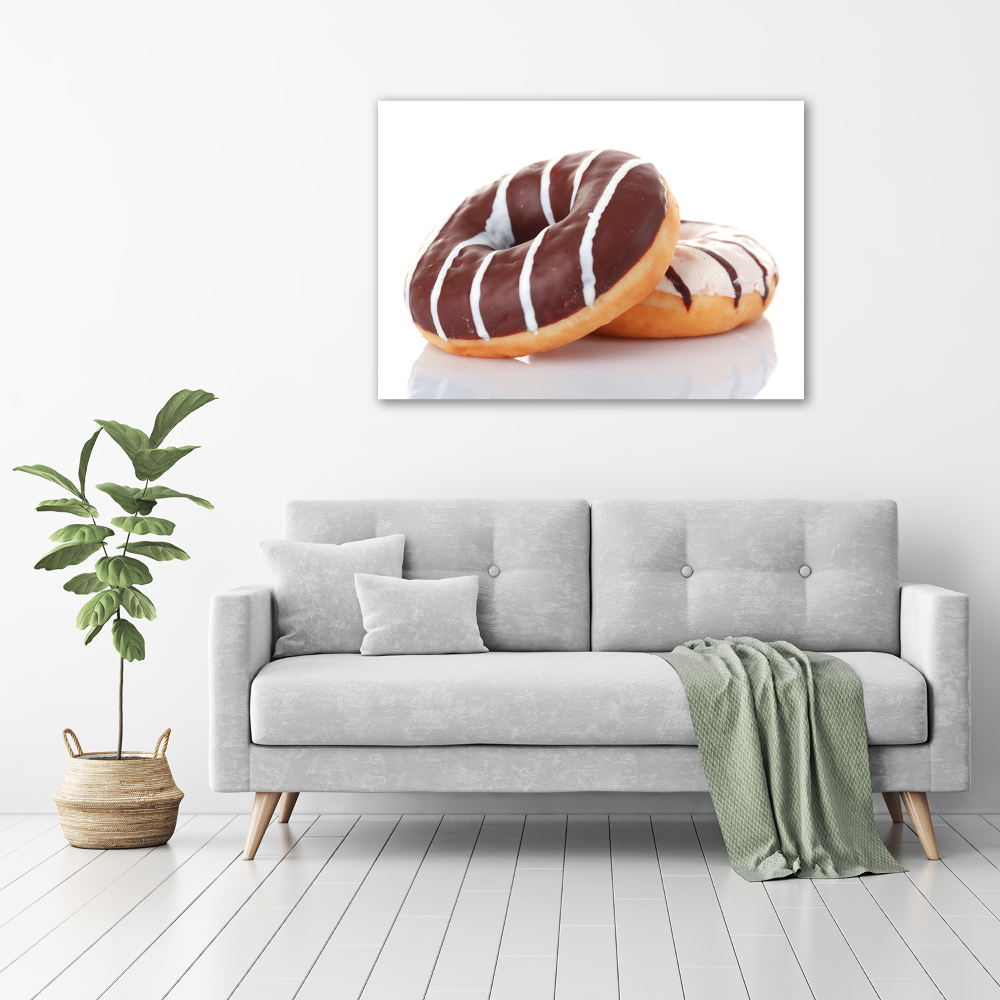 Glass acrylic wall art Donats with chocolate