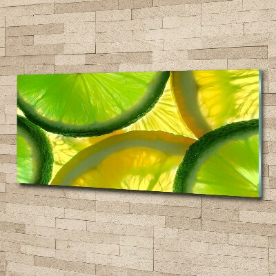 Glass acrylic wall art Lime and lemon