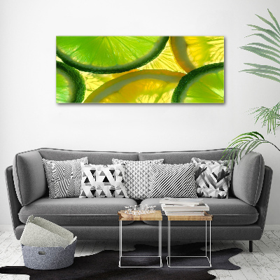 Glass acrylic wall art Lime and lemon