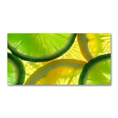 Glass acrylic wall art Lime and lemon