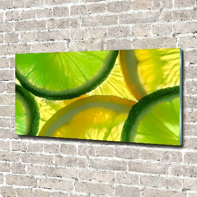 Glass acrylic wall art Lime and lemon