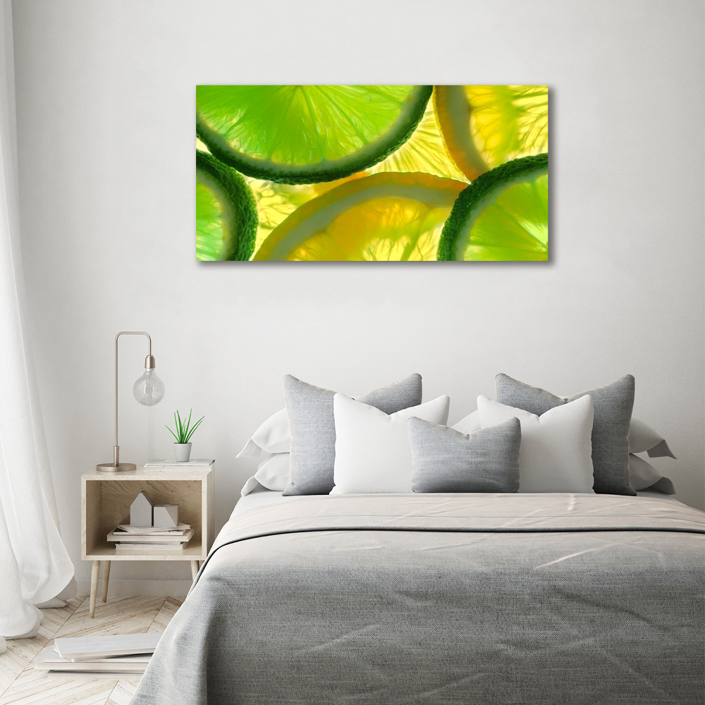 Glass acrylic wall art Lime and lemon