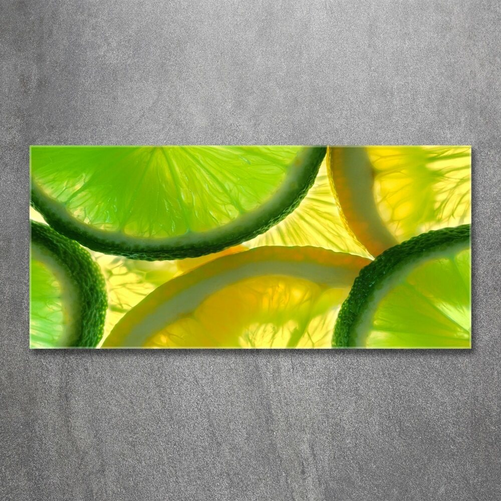 Glass acrylic wall art Lime and lemon