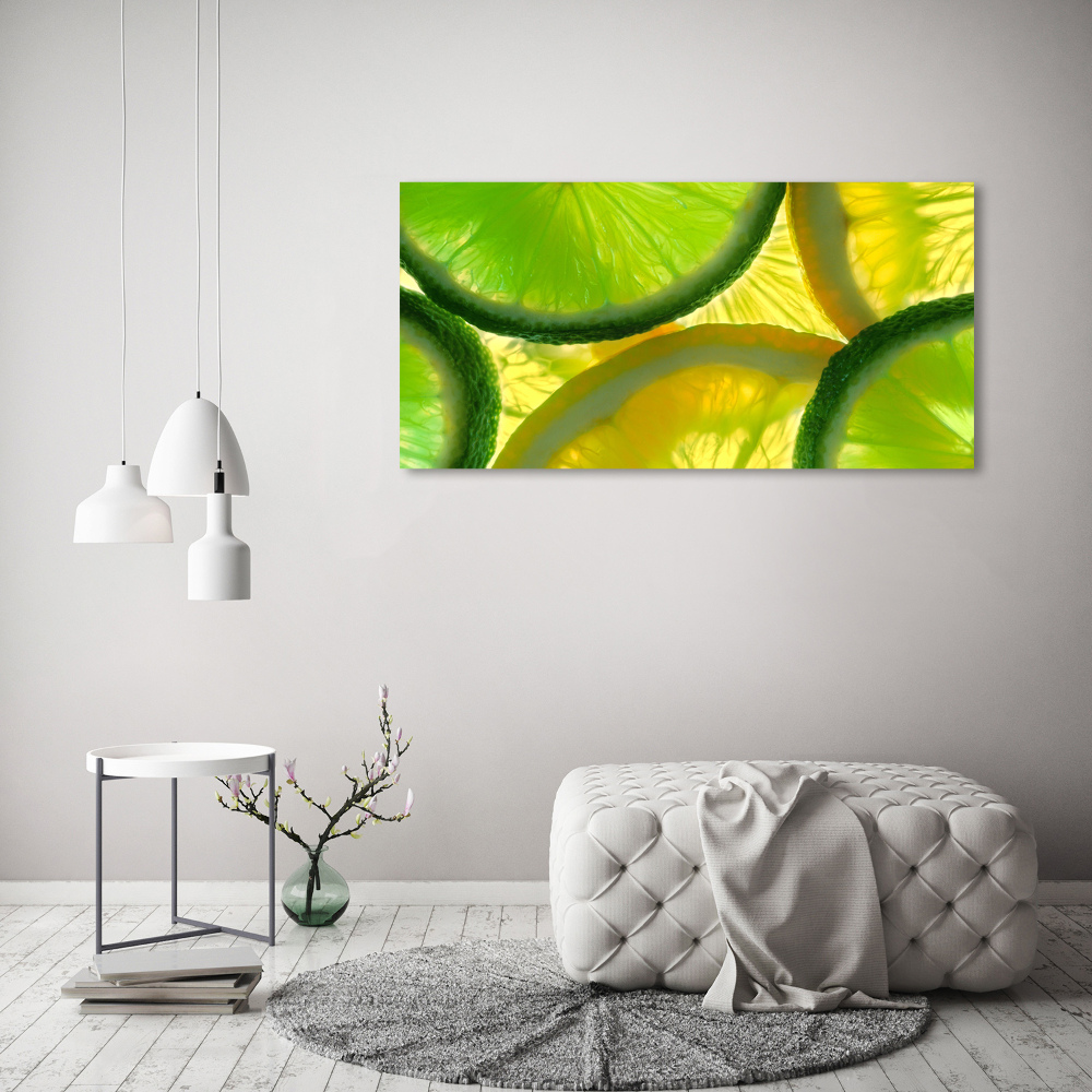 Glass acrylic wall art Lime and lemon