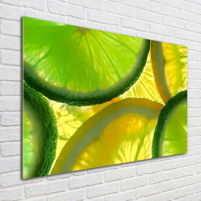 Glass acrylic wall art Lime and lemon