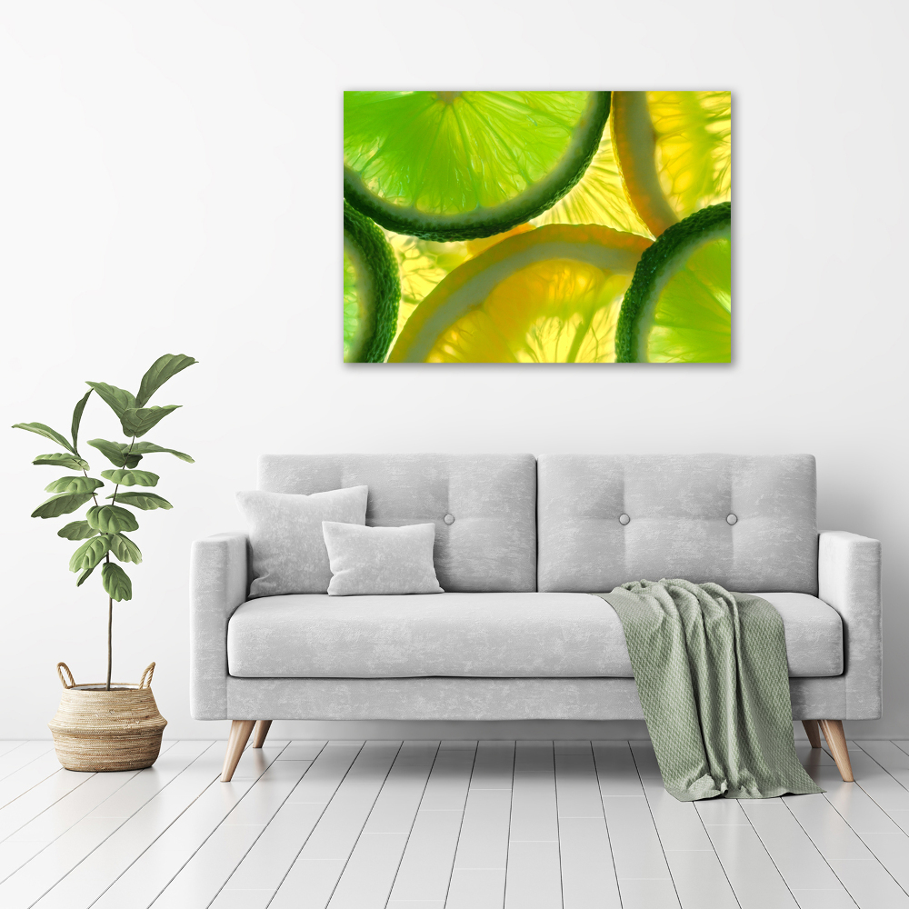 Glass acrylic wall art Lime and lemon