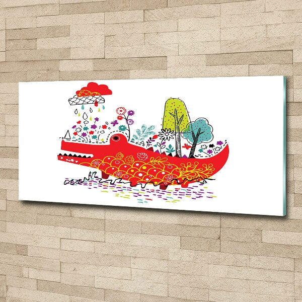 Wall art acrylic Colorful crocodile