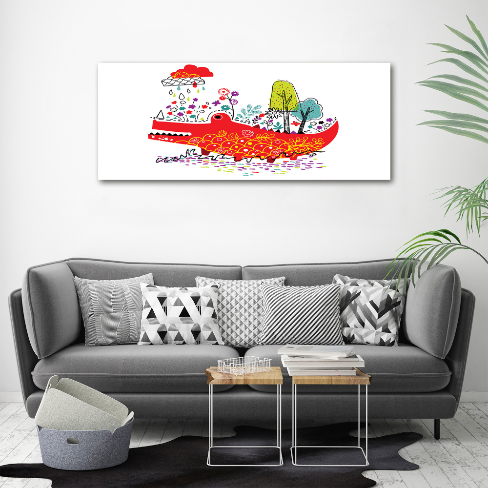 Wall art acrylic Colorful crocodile