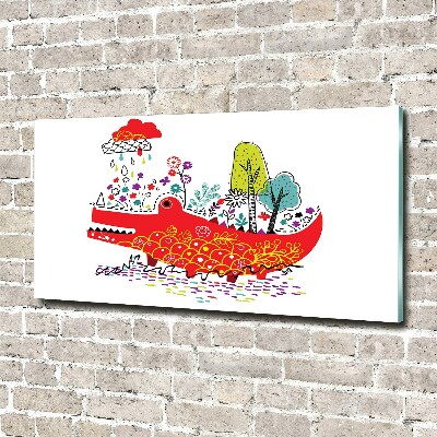 Wall art acrylic Colorful crocodile