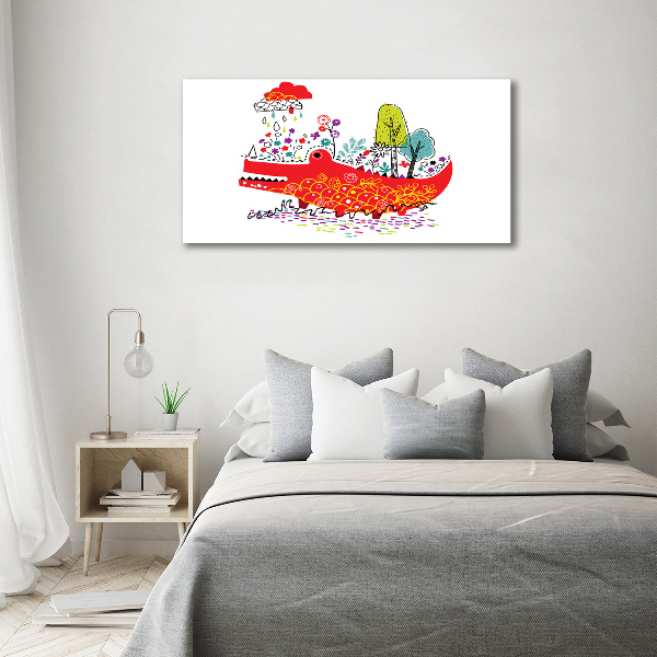 Wall art acrylic Colorful crocodile