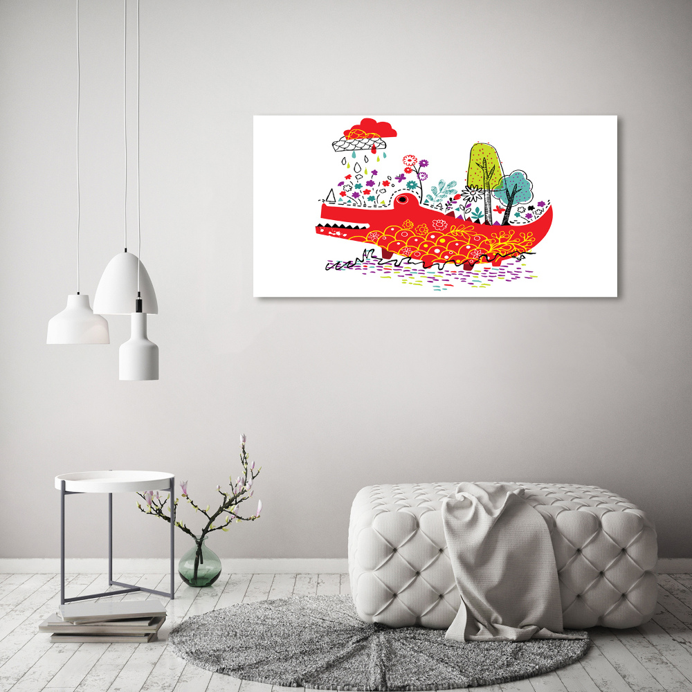 Wall art acrylic Colorful crocodile