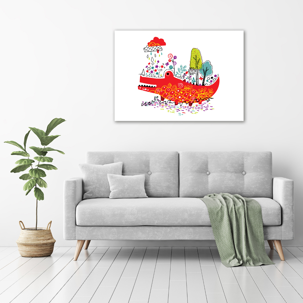 Wall art acrylic Colorful crocodile