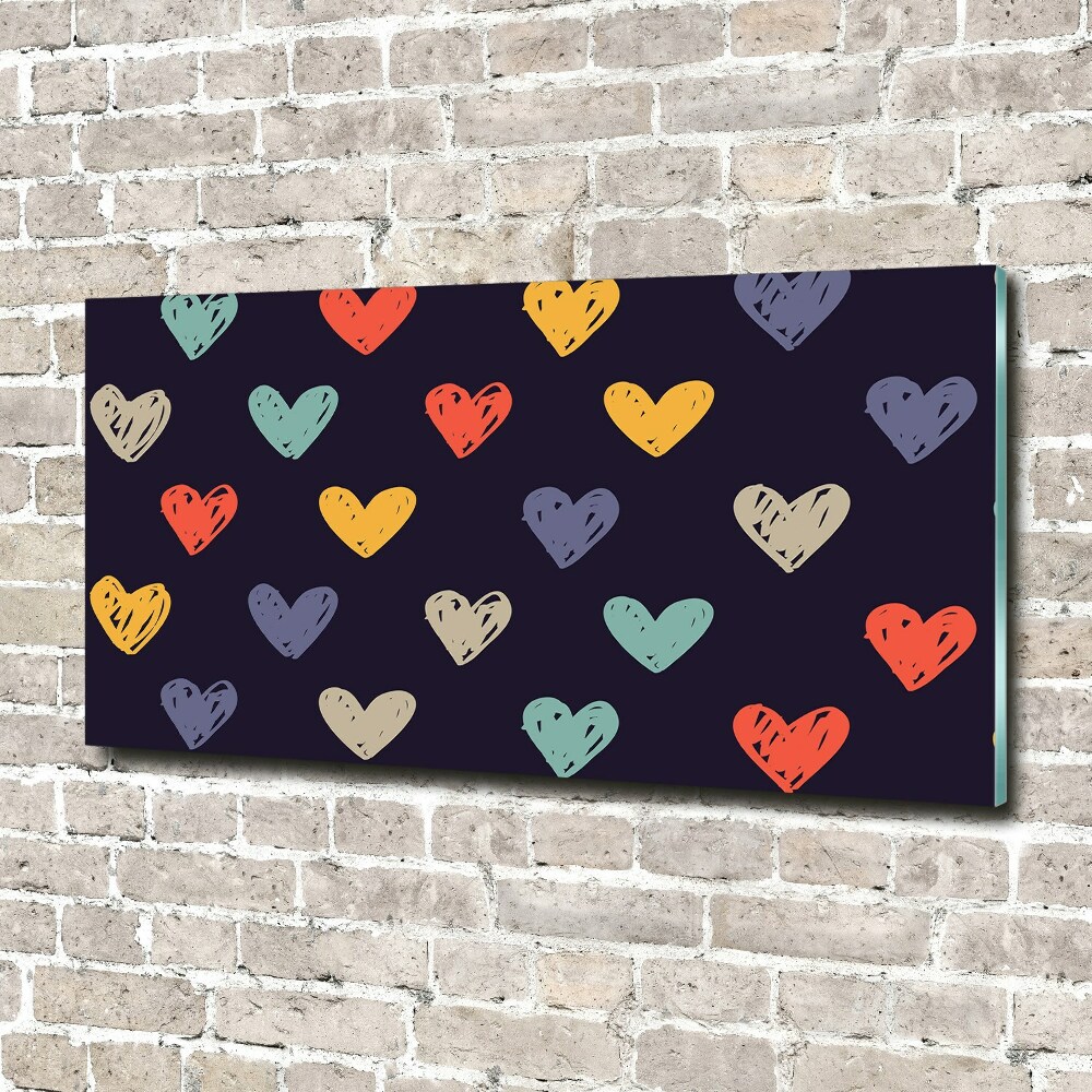 Print on acrylic Colorful hearts