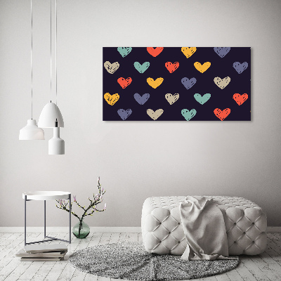 Print on acrylic Colorful hearts