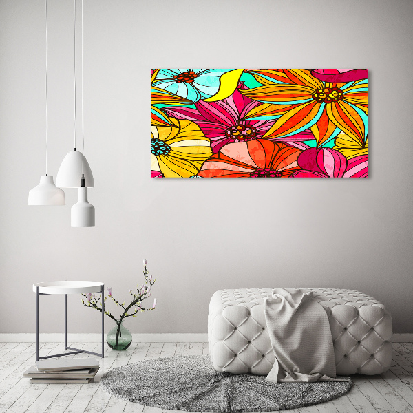 Wall art acrylic Floral pattern