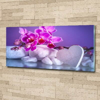 Wall art acrylic Orchid and heart