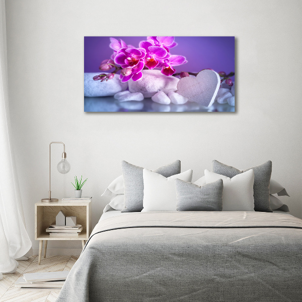 Wall art acrylic Orchid and heart