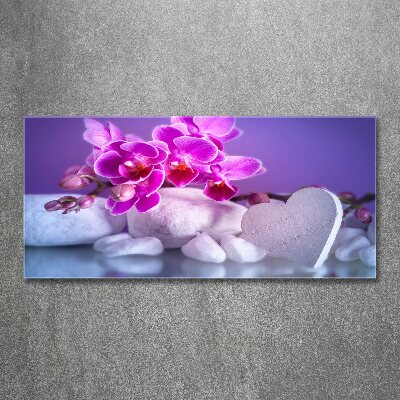 Wall art acrylic Orchid and heart