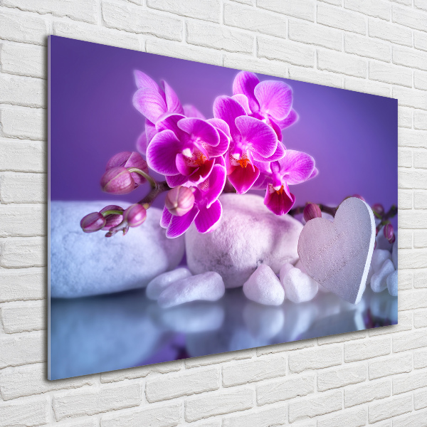 Wall art acrylic Orchid and heart