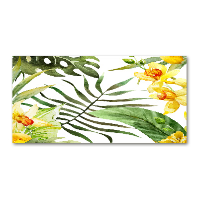 Wall art acrylic Tropical flowers