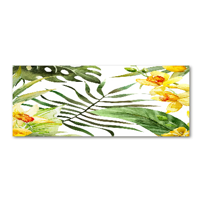 Wall art acrylic Tropical flowers