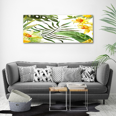 Wall art acrylic Tropical flowers