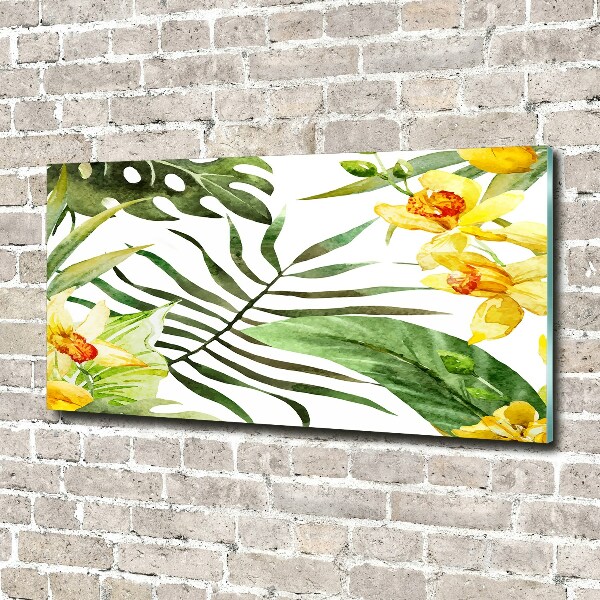 Wall art acrylic Tropical flowers