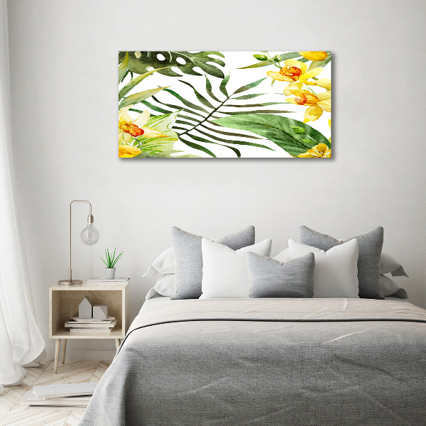 Wall art acrylic Tropical flowers