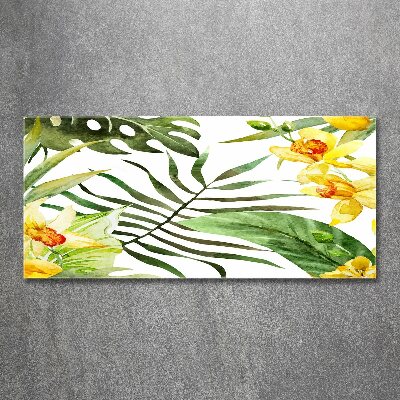 Wall art acrylic Tropical flowers