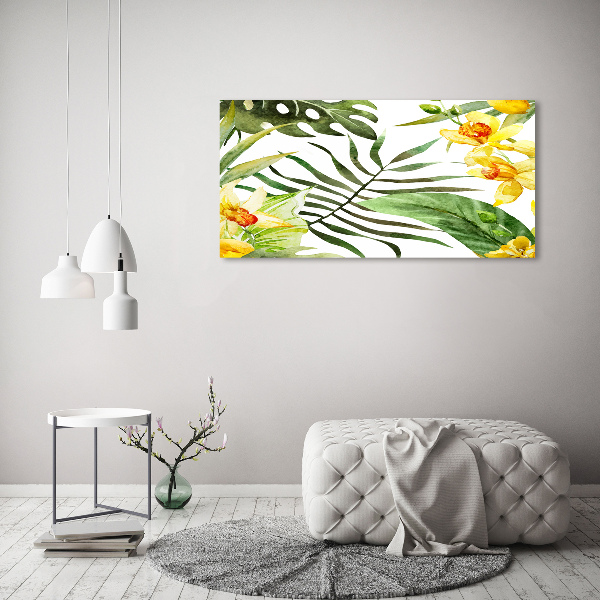 Wall art acrylic Tropical flowers