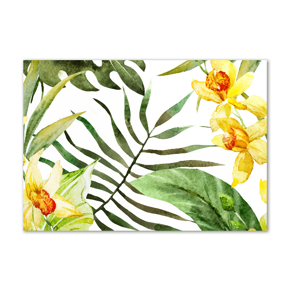 Wall art acrylic Tropical flowers