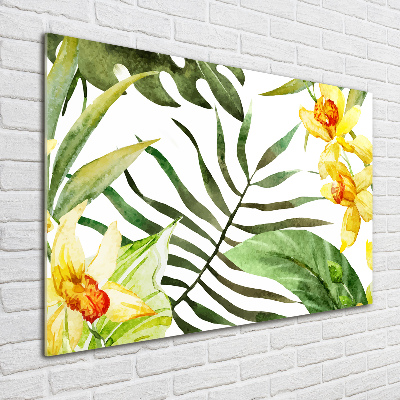 Wall art acrylic Tropical flowers