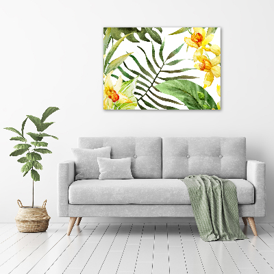 Wall art acrylic Tropical flowers