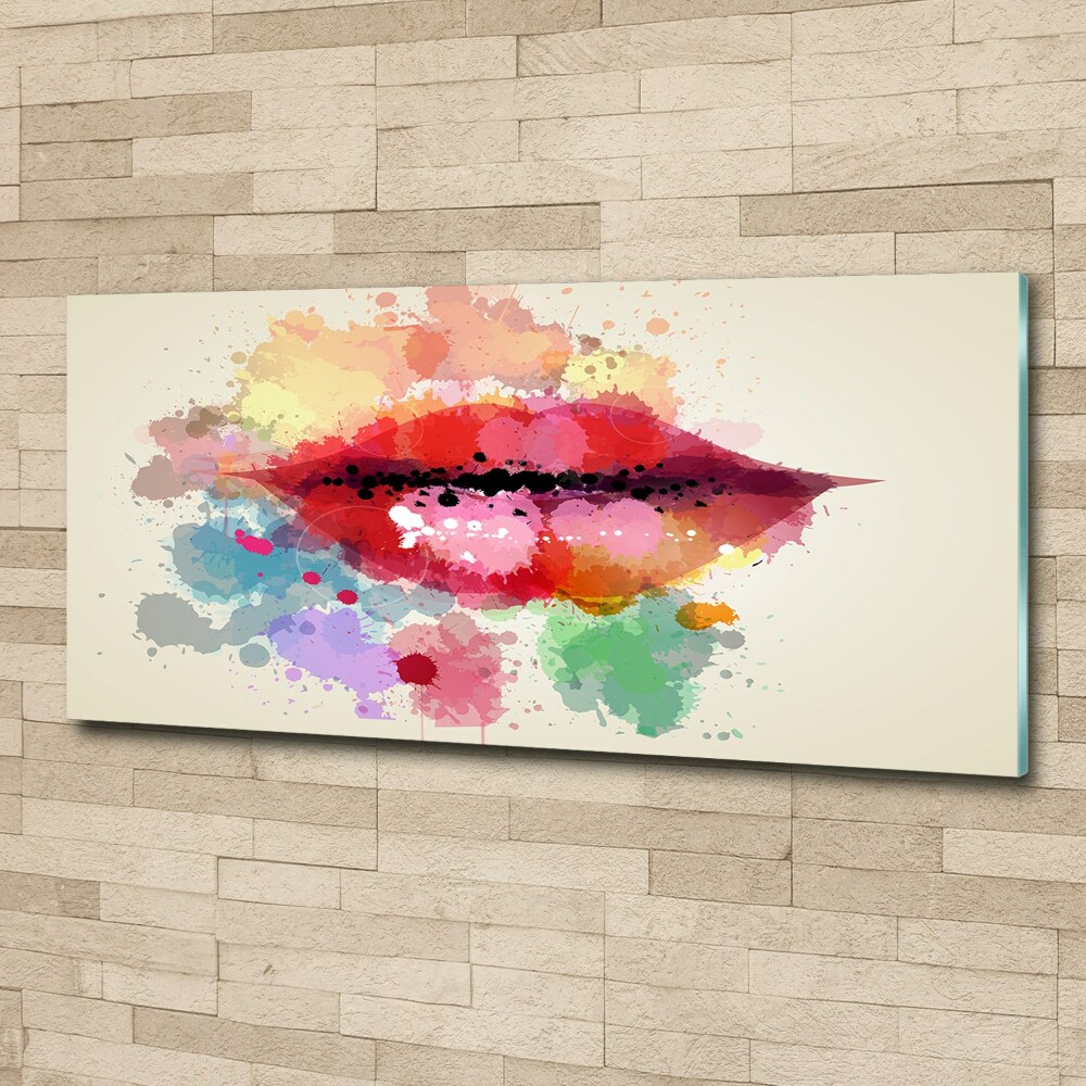 Wall art acrylic Colorful lips