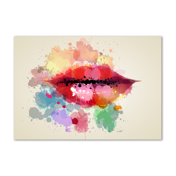 Wall art acrylic Colorful lips