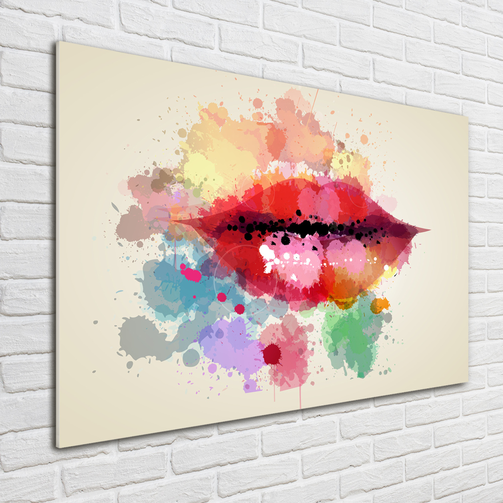 Wall art acrylic Colorful lips