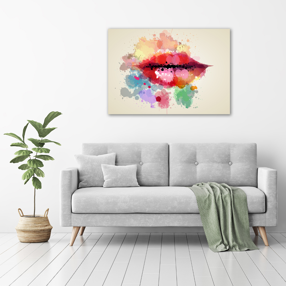 Wall art acrylic Colorful lips