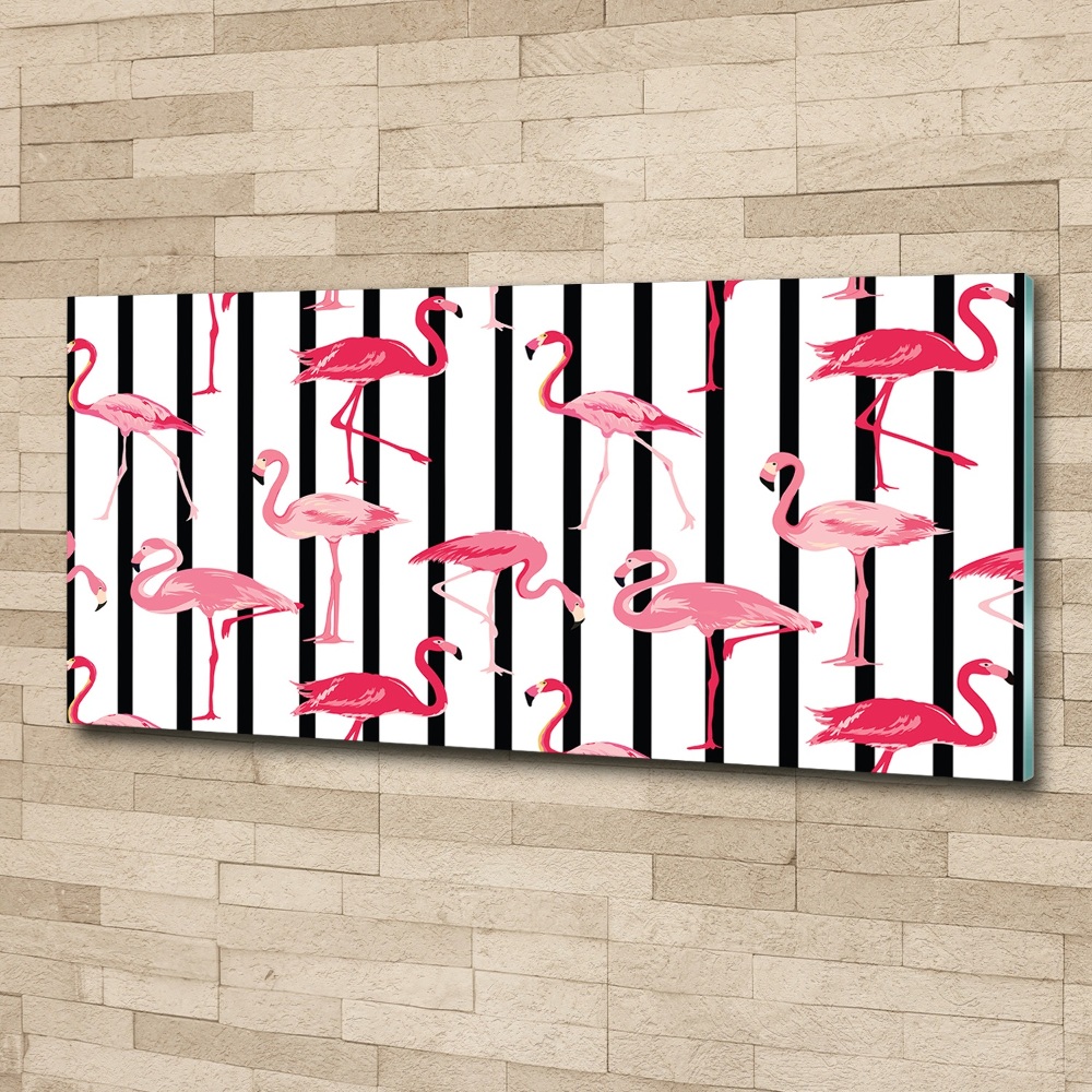 Glass acrylic wall art Flaminga stripes