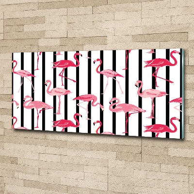 Glass acrylic wall art Flaminga stripes