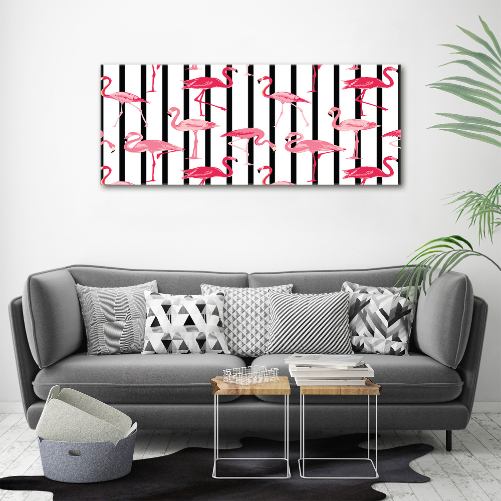 Glass acrylic wall art Flaminga stripes