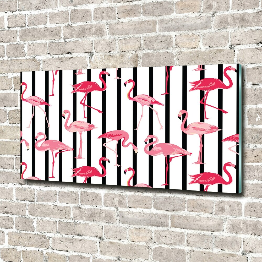 Glass acrylic wall art Flaminga stripes